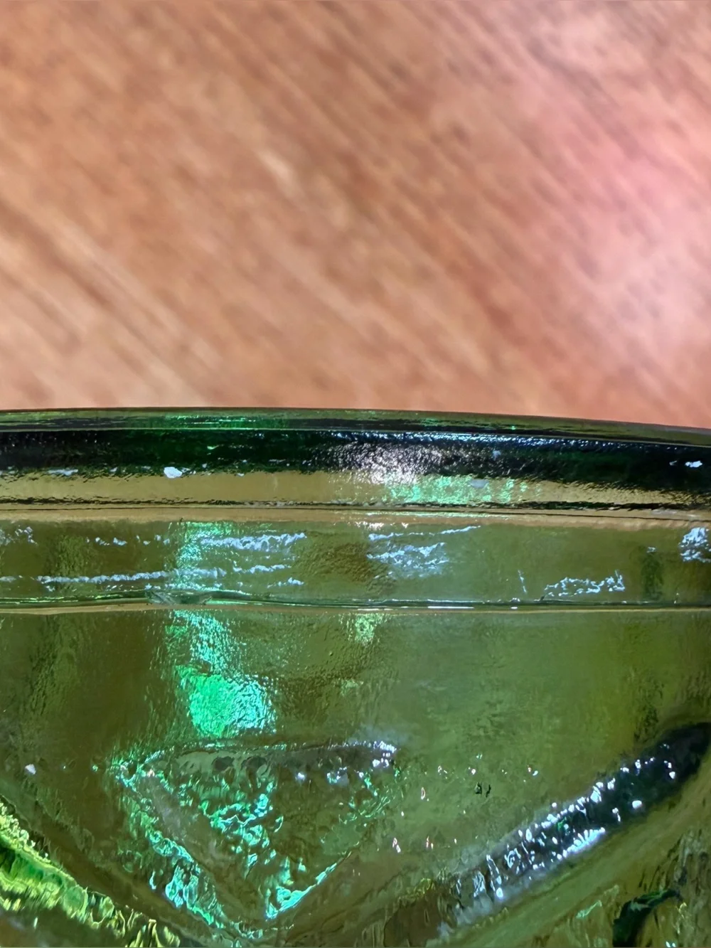 Mid Century EO Brody Co. Green Glass Vase 8.5” Tall Quilted Diamond C972 READ